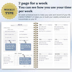Undated Weekly Planner- Weekly Goals Notebook, A5 To Do List Planner, Habit - Image 4