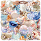 50 Pcs Sea Shell Stickers Aesthetic PET Transparent Conch Stickers Clamshell - Image 7
