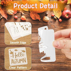 JULMELON 20Pcs Fall Stencils for Painting on Wood Cute Autumn Crafts Kids | - Image 3
