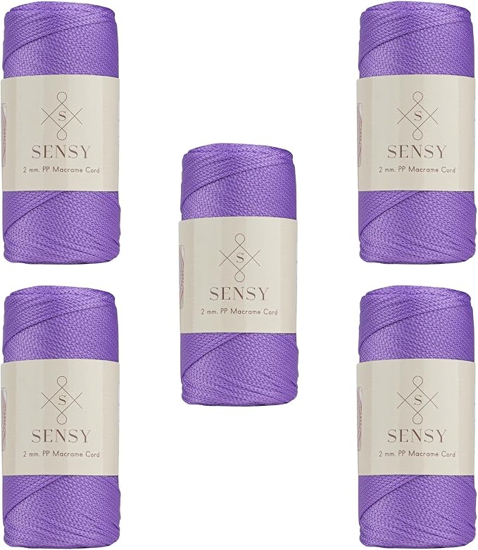 5 Skeins of Sensy Premium 2mm 251 Yards Polyester Rope 100% Polypropylene Cord by SSENSY