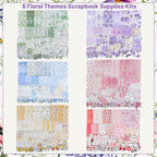 BESARME 480 Pcs Floral Scrapbook Paper Junk Journal Stickers Supplies 6 Spring - Image 3