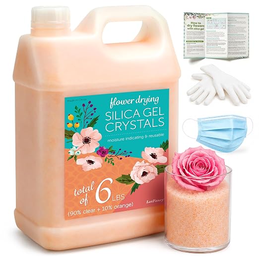LotFancy Silica Gel Flower Drying, 6 LBS Color Indicating Silica Crystals by LotFancy