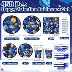 450 Pcs Space Birthday Tableware Set Decorations, Solar System Paper Plates - Image 2