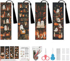 NEGEKFKX 4 Pcs Fall Cross Stitch Bookmark Kit by NEGEKFKX