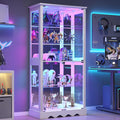 Dystler Display Cabinet with RGB LED Lights & Glass Doors, Flexible Storage by CraftYourIdealHomeLife