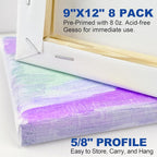 Halobios Stretched Canvases for Painting, 8 Packs 9X12 Inch Canvases for - Image 6