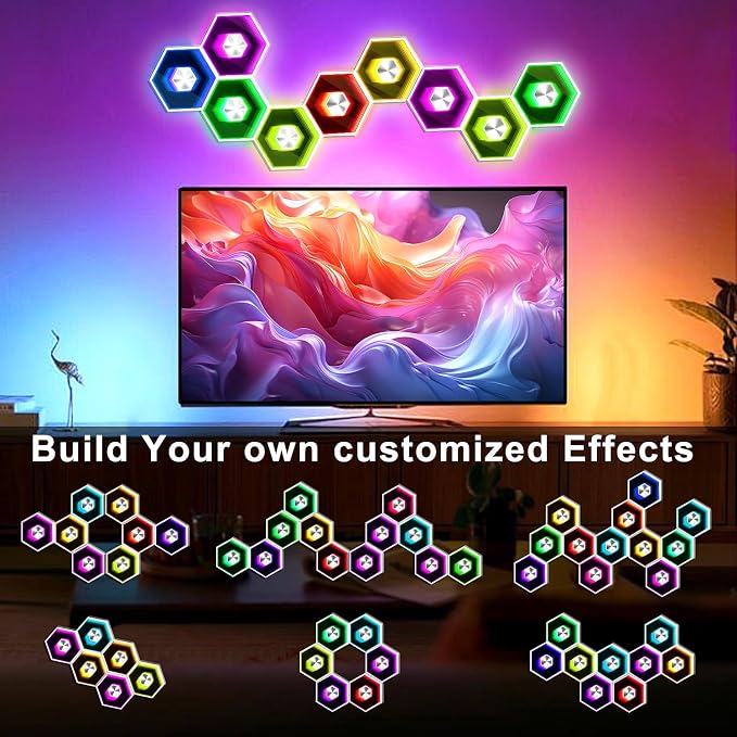 6 Pack Hexagon Lights Wall RGBW Panel - Image 4