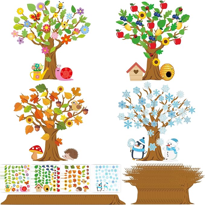 32 Set Seasonal Trees Craft Kits Make Your Own Four Seasons Tree Decoration | by Bafeil