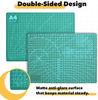 Mandala Crafts Self-Healing Cutting Mat Set – 9" x 12" A4 Green Double-Sided - Image 2