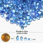 QYGL 0.55LB Light Blue Clear Glass Pebbles, Tumbled Sea Glass Stones - Image 3