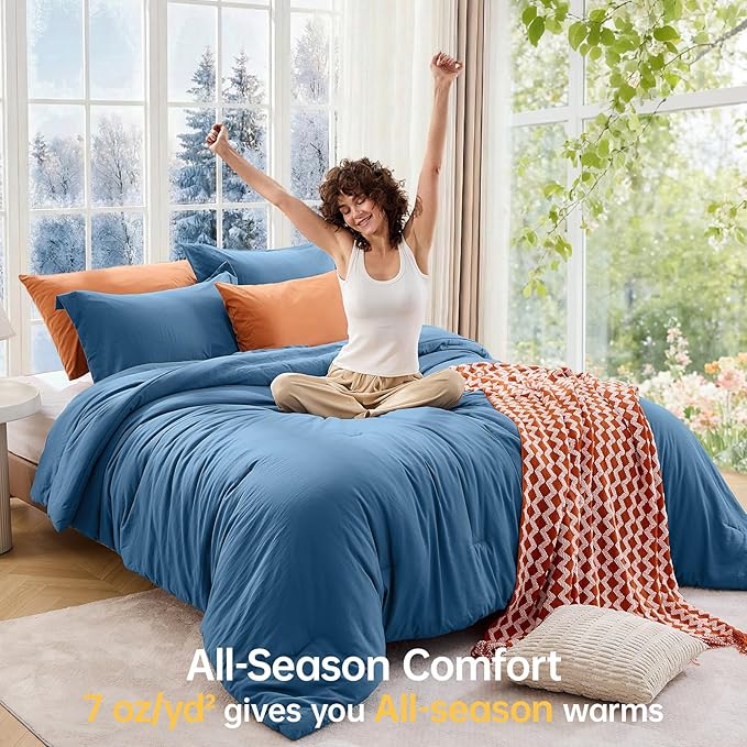MUXHOMO King Size Comforter Set, All Season Ultra Soft Down Alternative Bedding - Image 4