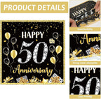 48Pcs 50th Anniversary Paper Plates Napkins Wedding Party Decorations Employee - Image 4