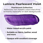 Jacquard Lumiere 2.25oz Fabric Paint Pearlescent Violet - Image 2