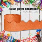 70Ft Shine Orange Bulletin Board Borders，Scalloped Poster Boards Decorations - Image 8