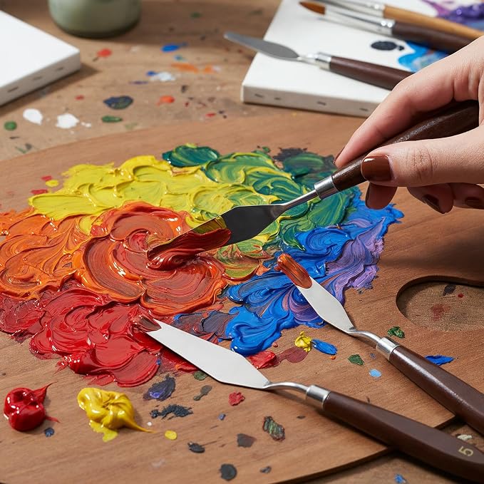 7Pcs Spatula Palette Knife Painting Knife Set Stainless Steel Drawing Scraper - Image 3