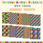 Tintnut Puzzle Heat Transfer Vinyl, 10 Sheets 10"x12" Iron on Vinyl | Rainbow - Image 2