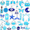 Silver-Tone Enamel Charms Set for DIY Jewelry Making by Anjulery