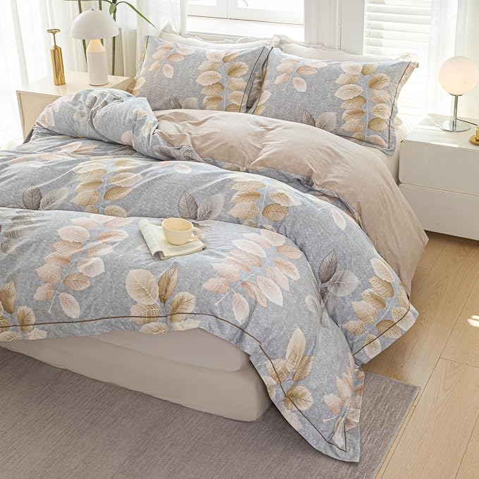 OAITE Duvet Cover Set Twin Size Floral Pattern 500 Thread Count Ultra Soft 100% - Image 3