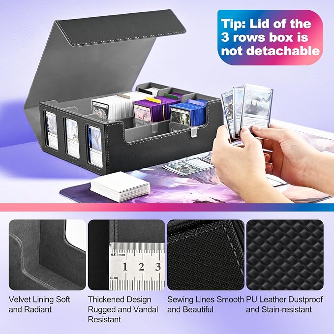 UAONO Card Storage Box for Trading Cards, 1800+ Commander Deck Box for MTG - Image 5