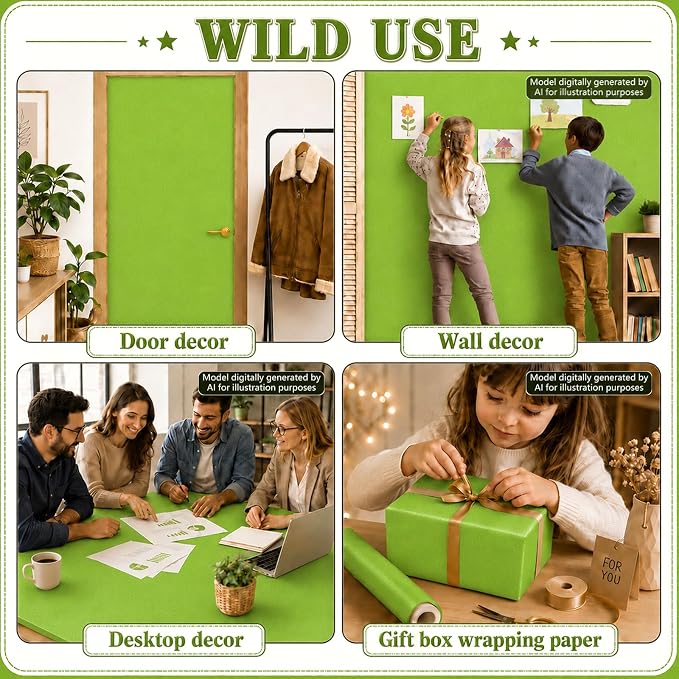 Lime Green Bulletin Board Roll Non-Woven Fabric Poster 16in X 20ft | Back to - Image 6