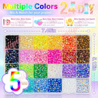 qiipii Resin Rhinestones Flatback Stones Jelly Gems Diamonds 24 Color 3800pcs - Image 3