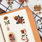 Transparent Flora Scrapbook Stickers Aesthetic Flowers Stickers | Gold Stamp - Image 5