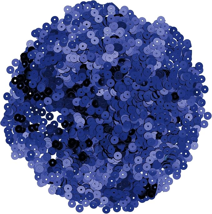 Mandala Crafts 6mm Flat Round Navy Blue Sequins - Image 2