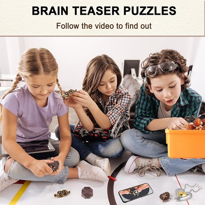 Metal Brain Teaser Puzzles Disentanglement Puzzles Metal Wooden Brain Teaser - Image 6