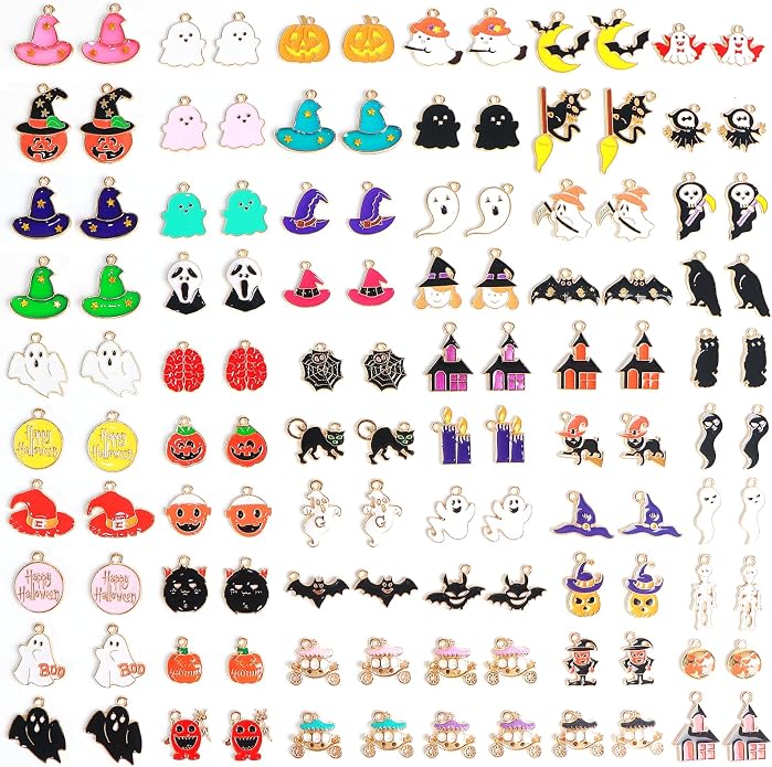 352 Pcs Assorted Charms for Jewelry Making, Mixed Enamel KC Gold Alloy Letter by Unknown
