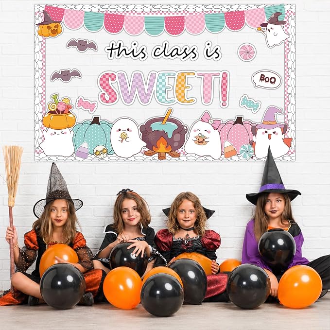 ojustbeok Halloween Bulletin Board Halloween Ghost Classroom Decorations Set - Image 5
