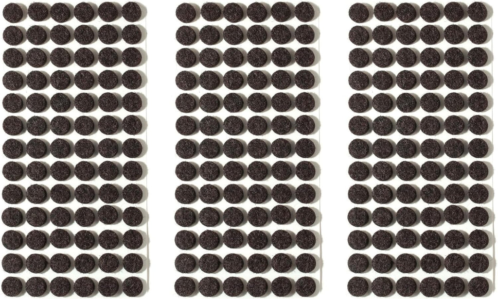 Furnigear Felt Pads Small 3/8" Felt Pads for Cabinet Doors Bumpers, Cabinet Cushion Dots Felt Cabinet Door Stops, Self Adhesive Thick Bumper Pads to Protect Surfaces -Anti Scratch 234 Pcs Round Brown
