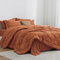 Love's cabin Twin Comforter Set Terracotta, 5 Pieces Twin Bed in a Bag by Lovescabin