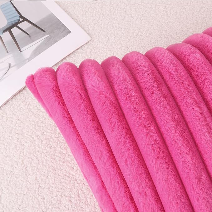 Pallene Faux Fur Plush Throw Pillow Covers 24x24 Set of 2, Luxury Soft Fluffy - Image 8