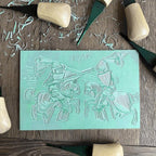 MOUYAT 10 Pack 4 x 6 Inch Green White Rubber Carving Blocks, Linoleum Block - Image 6