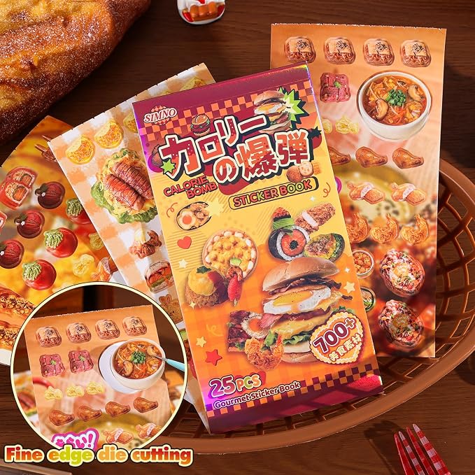 Girl's Japanese Retro Sticker Book, Food and Daily Life Theme - Image 2