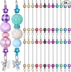 Tondiamo 24 Pcs Beadable Keychain Bars Bulk Blank DIY Metal Beaded Keychain by Tondiamo