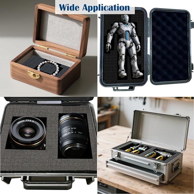 2Pcs 12"x12"x2" & 2Pcs 12"x12"x0.4" Pick and Pluck Foam Gun Case Foam | 2 Sizes - Image 6
