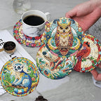 ijbnhd 8 PCS Animals Diamond Art Coasters Kit | Animals Diamond Painting - Image 4