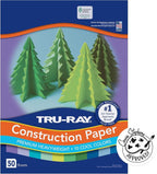 Tru-Ray Heavyweight Construction Paper, Cool Assorted Colors, 50 Sheets & - Image 2