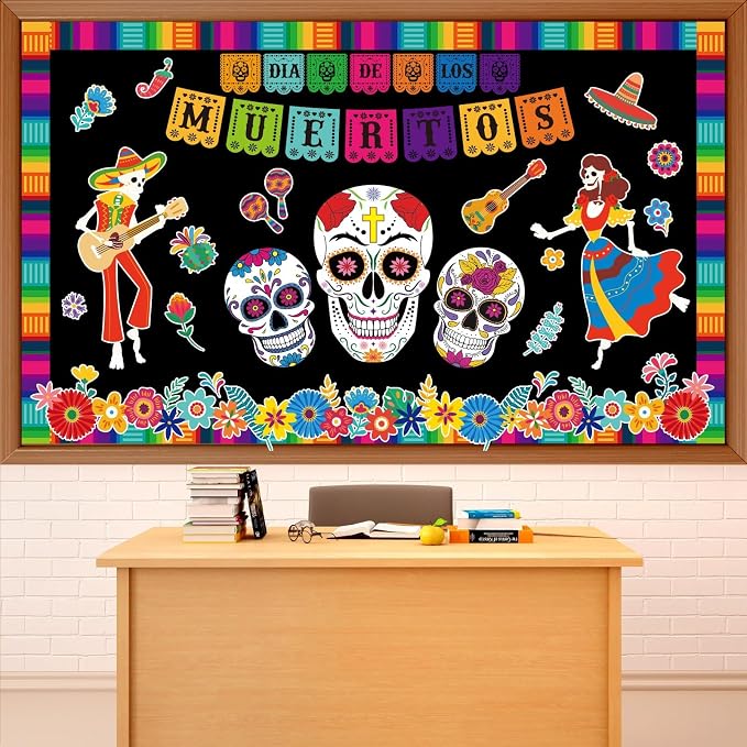 Dia De Los Muertos Bulletin Board Decorations Day of The Dead Altars Decor by ojustbeok