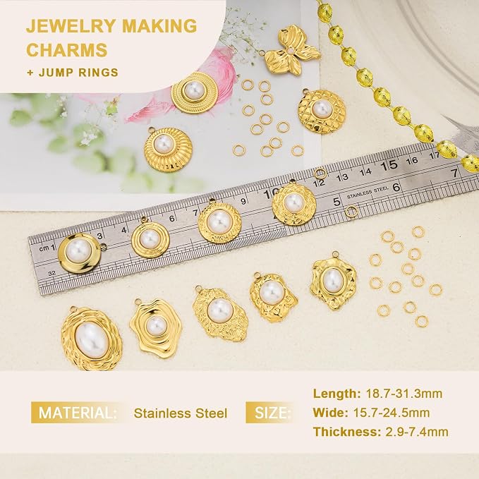 UMAOKANG 13pcs Artificial Pearl Charms - Image 3