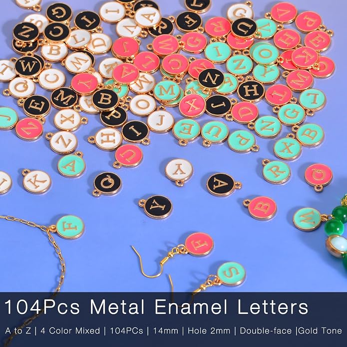 stino 200Pcs A-Z Metal Letter Charms - Image 3