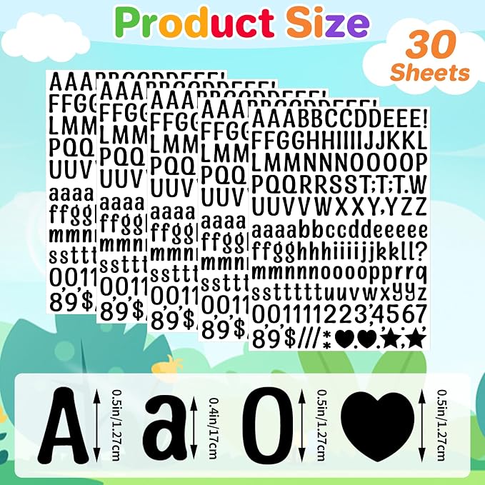 Letter Stickers 0.5 inch, Self-Adhesive Vinyl Waterproof ABC Letter Stickers - Image 2