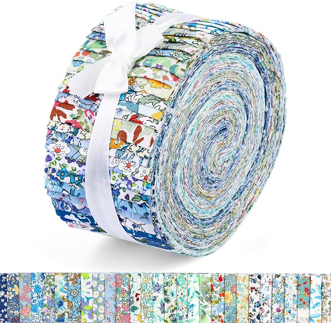 45 Pcs Fabric Jelly Rolls, Jelly Roll Strips by Ftyiwu