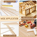 Yulejo 215 Pieces Balsa Wood Sticks Wooden Dowel Rods Square Hardwood - Image 6
