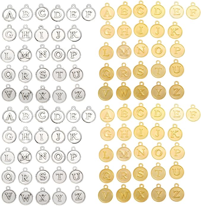 stino 200Pcs A-Z Metal Letter Charms by stino