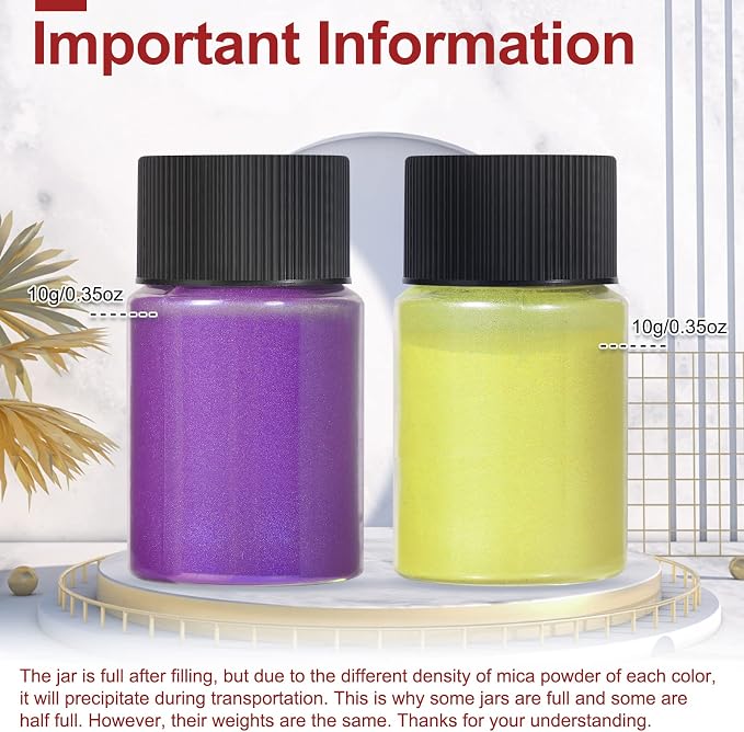 CHANGTIKEJI Mica Powder，48 Colors - 10g/Bottle of Natural Pigment Powder - Image 4