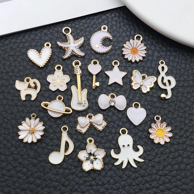 WOCRAFT 40pcs 20 pairs Assorted Enamel Bracelet Charms - Image 4