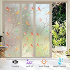 Coavas Stained Glass Window Film, Decorative Frosted Glass Window Privacy Film - Image 3