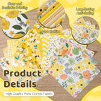 84 Pcs Yellow Charm Packs for Quiltings, Cotton Quilting Fabric Bundles - Image 4